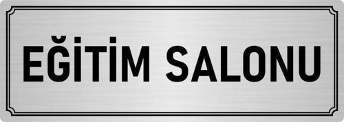 Metal Yönlendirme Levhası, Departman Kapı Isimliği Eğitim Salonu 5X20 Cm Gümüş Renk