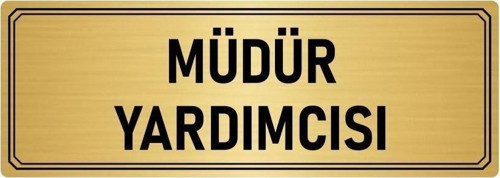 Metal Yönlendirme Levhası, Departman Kapı Isimliği Müdür Yardımcısı 10X20 Cm Altın Renk