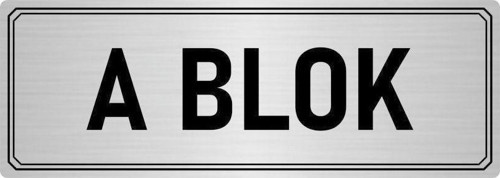 Metal Yönlendirme Levhası, Departman Kapı Isimliği A Blok 7X20 Cm Gümüş Renk