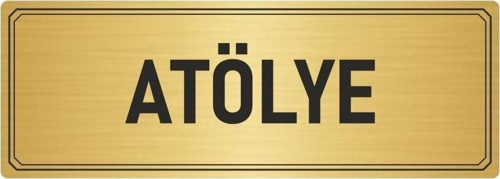 Metal Yönlendirme Levhası, Departman Kapı Isimliği Atölye 5X20 Cm Altın Renk