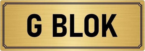 Metal Yönlendirme Levhası, Departman Kapı Isimliği G Blok 5X20 Cm Altın Renk