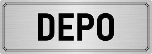 Metal Yönlendirme Levhası, Departman Kapı Isimliği Depo 10X20 Cm Gümüş Renk