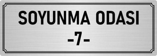 Metal Yönlendirme Levhası, Departman Kapı Isimliği Soyunma Odası 7 5X20 Cm Gümüş Renk