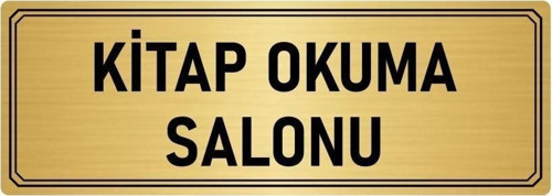 Metal Yönlendirme Levhası, Departman Kapı Isimliği Kitap Okuma Salonu 7X20 Cm Altın Renk