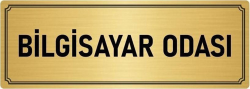 Metal Yönlendirme Levhası, Departman Kapı Isimliği Bilgisayar Odası 7X20 Cm Altın Renk