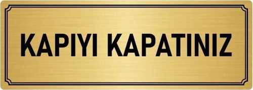 Metal Yönlendirme Levhası, Departman Kapı Isimliği Kapıyı Kapatınız 7X20 Cm Altın Renk