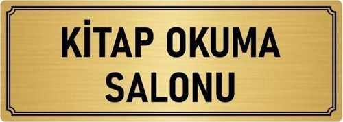 Metal Yönlendirme Levhası, Departman Kapı Isimliği Kitap Okuma Salonu 5X20 Cm Altın Renk