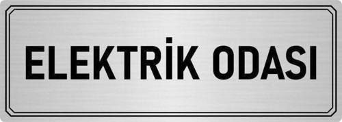 Metal Yönlendirme Levhası, Departman Kapı Isimliği Elektrik Odası 7X20 Cm Gümüş Renk