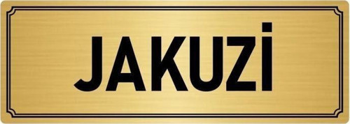 Metal Yönlendirme Levhası, Departman Kapı Isimliği Jakuzi 10X20 Cm Altın Renk