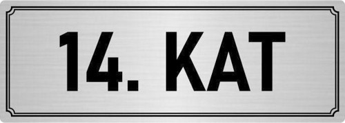 Metal Yönlendirme Levhası, Departman Kapı Isimliği 14. Kat 5X20 Cm Gümüş Renk