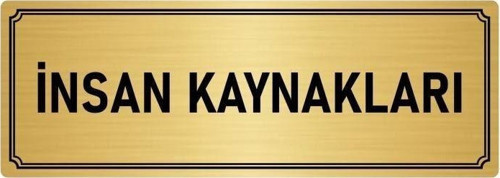 Metal Yönlendirme Levhası, Departman Kapı Isimliği Insan Kaynakları 7X20 Cm Altın Renk
