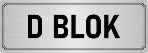Metal Yönlendirme Levhası, Departman Kapı Isimliği D Blok 5X20 Cm Gümüş Renk