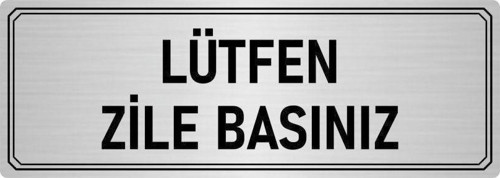 Metal Yönlendirme Levhası, Departman Kapı Isimliği Lütfen Zile Basınız 10X20 Cm Gümüş Renk