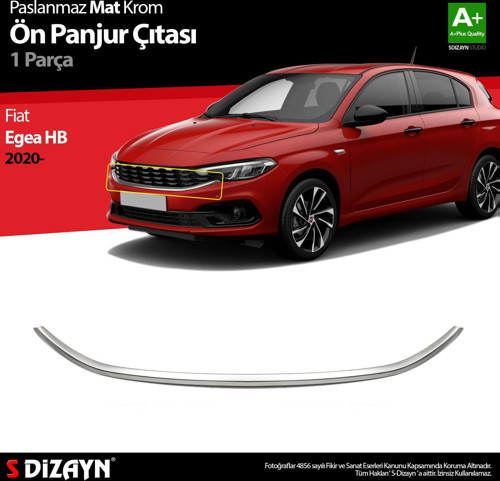 Fiat Egea HB Krom Ön Panjur Çıtası 2020 Üzeri Mat Krom