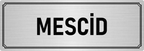 Metal Yönlendirme Levhası, Departman Kapı Isimliği Mescid 5X20 Cm Gümüş Renk