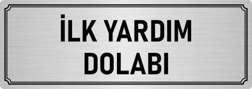 Metal Yönlendirme Levhası, Departman Kapı Isimliği Ilk Yardım Dolabı 10X20 Cm Gümüş Renk