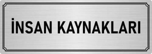 Metal Yönlendirme Levhası, Departman Kapı Isimliği Insan Kaynakları 5X20 Cm Gümüş Renk