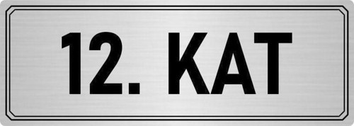 Metal Yönlendirme Levhası, Departman Kapı Isimliği 12. Kat 7X20 Cm Gümüş Renk