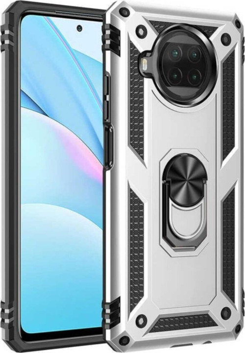 Xiaomi Mi 10T Lite 5G Kapak Military Yüzüklü Stantlı Panzer Tank Kılıf - Gri