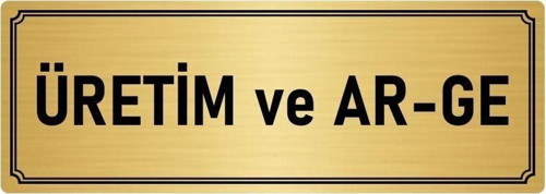 Metal Yönlendirme Levhası, Departman Kapı Isimliği Üretim Ve Ar-Ge 5X20 Cm Altın Renk
