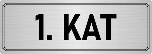 Metal Yönlendirme Levhası, Departman Kapı Isimliği 1. Kat 5X20 Cm Gümüş Renk