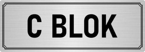 Metal Yönlendirme Levhası, Departman Kapı Isimliği C Blok 7X20 Cm Gümüş Renk