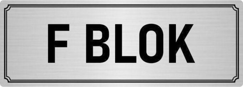 Metal Yönlendirme Levhası, Departman Kapı Isimliği F Blok 5X20 Cm Gümüş Renk