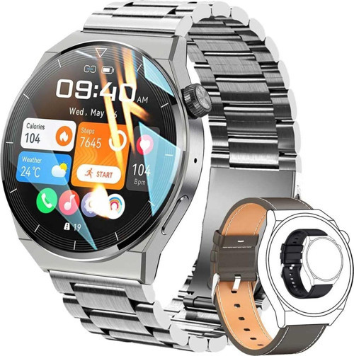 Yuvarlak Spor Klasik Arama Yapan Erkek Akıllı Saat Android Ve İos Huawei Iphone Samsung Uyumlu