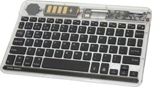 Zr612 Taşınabilir Ultra İnce İpad Tablet Laptop Uyumlu Rgb Işıklı Şeffaf Bluetooth Klavye
