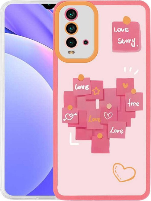 Xiaomi Redmi 9T Kapak Kamera Korumalı Love Story Desenli Ultra İnce Silikon Kılıf