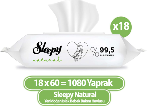 Natural Yenidoğan Islak Havlu Mendil 60x18 1080 Yaprak