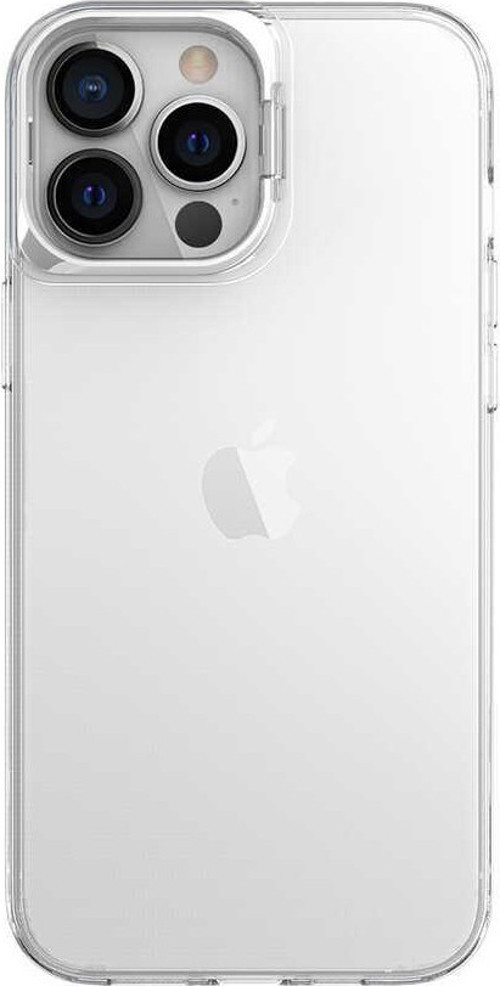 Apple iPhone 14 Pro Kapak Lens Standlı Sararmaz Şeffaf Silikon Kılıf - Gümüş