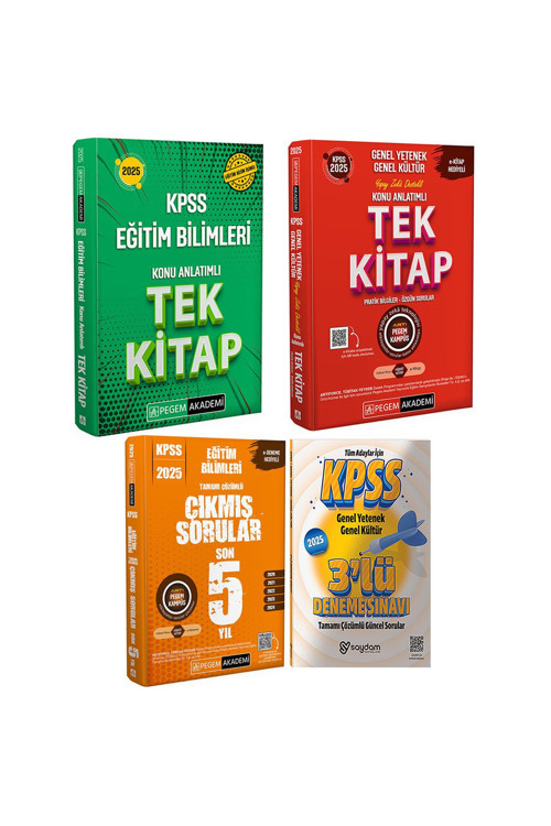 Pegem Akademi Yayıncılık 2025KPSS-Eğitim Bilimleri GYGK Konu Anlatımlı 2 Kitap-Son 5 Yıl Çıkmış Sorular-2025 3Dnm Hed.