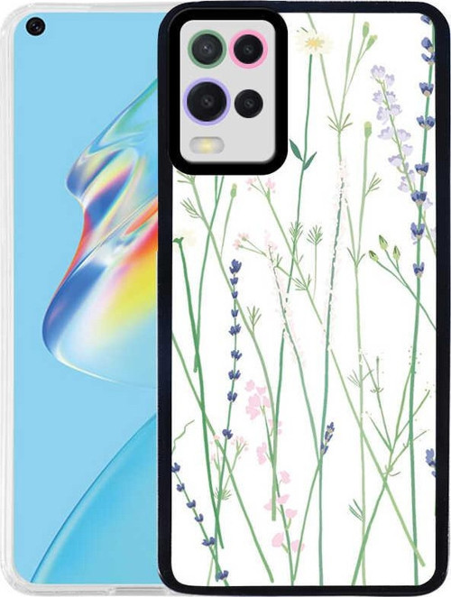 Oppo A54 Kapak Kamera Korumalı Çiçek Desenli Ultra İnce Silikon Kılıf