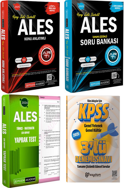 Pegem Akademi Yayıncılık 2025ALES Konu Anlatımı ve Soru Bankası-2024 Çek Kopart Yaprak Test-2025 GYGK Çözümlü 3Dnm Hed.