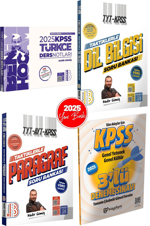 Benim Hocam Yayınları 2025 KPSS Türkçe Video Ders Notları-Taktiklerle Paragraf ve Dil Bilgisi Soru Bankası-GYGK 3 Deneme
