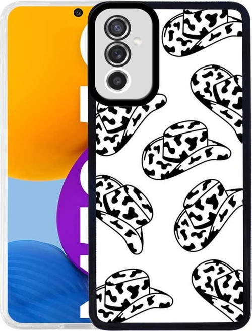 Samsung Galaxy M52 Kapak Kamera Korumalı Şapka Desenli Ultra İnce Silikon Kılıf