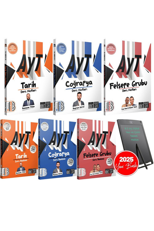 Benim Hocam Yayınları AYT 2025 Coğrafya-Tarih-Felsefe Ders Notu-Soru Bankası-8.5" Pilli-Dijital Yazı Çizim Tableti Hed.