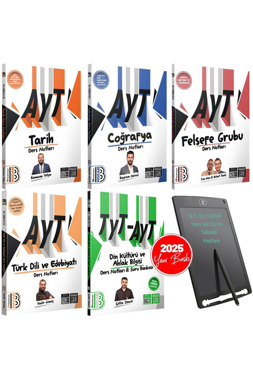 Benim Hocam Yayınları 2025 AYT Sözel Dersler Ders Notları Süper Set-8.5"Pilli-Dijital Yazı ve Çizim Tableti Hediye