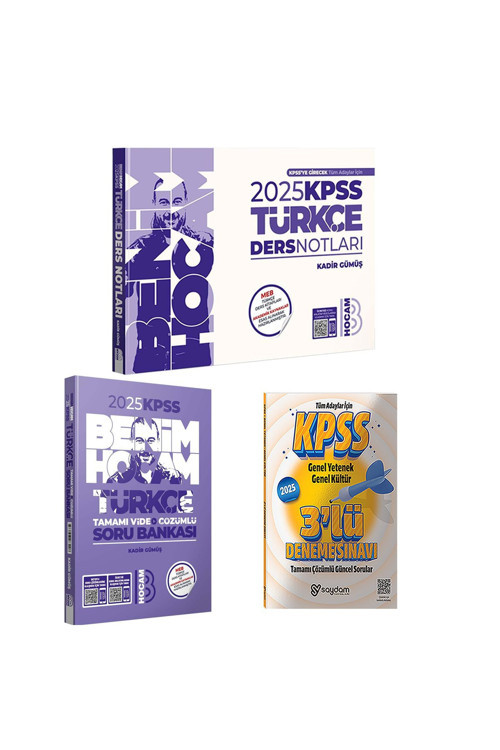 Benim Hocam Yayınları 2025 KPSS Türkçe Video Ders Notları-2025 KPSS Tamamı Çözümlü Soru Bankası-2025 GYGK 3 Deneme Hed.