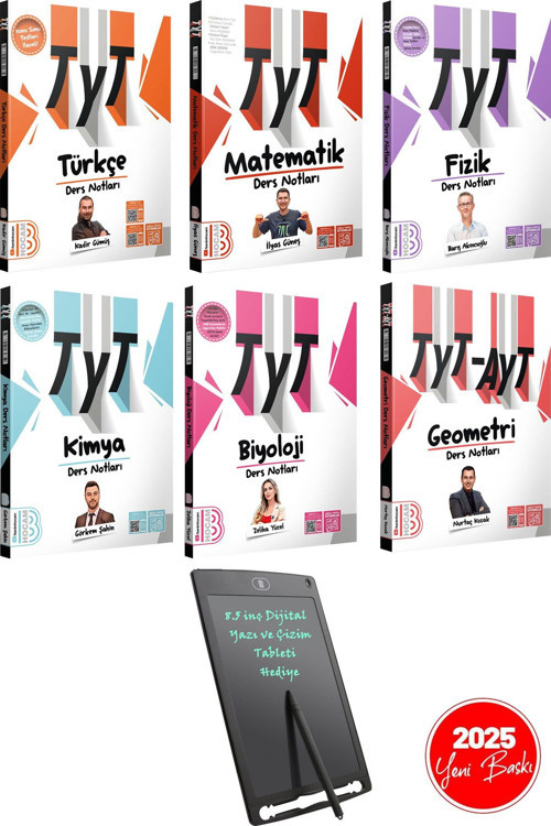 Benim Hocam Yayınları 2025TYT Türkçe-Matematik-Geometri-Fizik-Kimya-Biyoloji Ders Notları-8.5"Pilli-Dijital Yazı Tableti