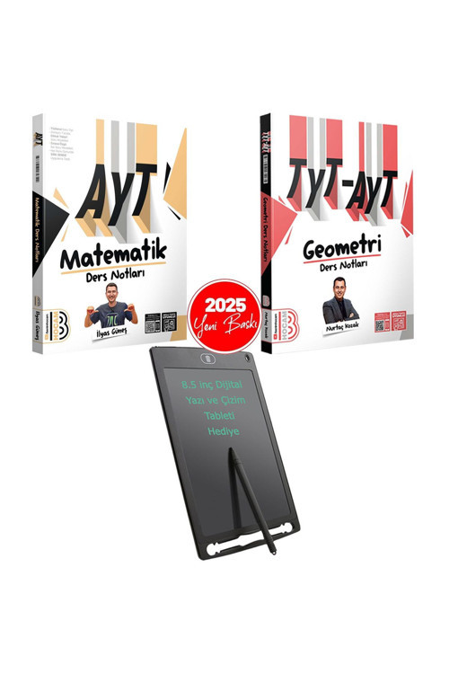 Benim Hocam Yayınları 2025 TYT-AYT Matematik-Geometri Ders Notları-8.5"Pilli-Dijital Yazı ve Çizim Tableti Hediye