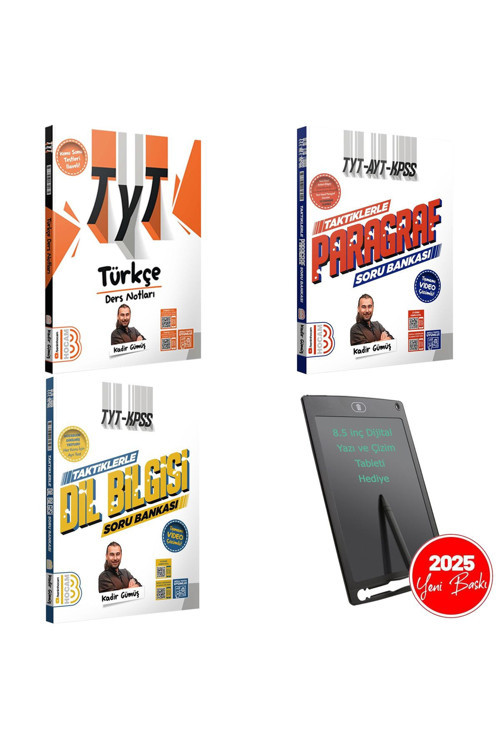 Benim Hocam Yayınları 2025 TYT Türkçe Ders Notu-Taktiklerle Paragraf-Dil B.Soru Bankası-8.5"Pilli-Dijital Yazı Tableti