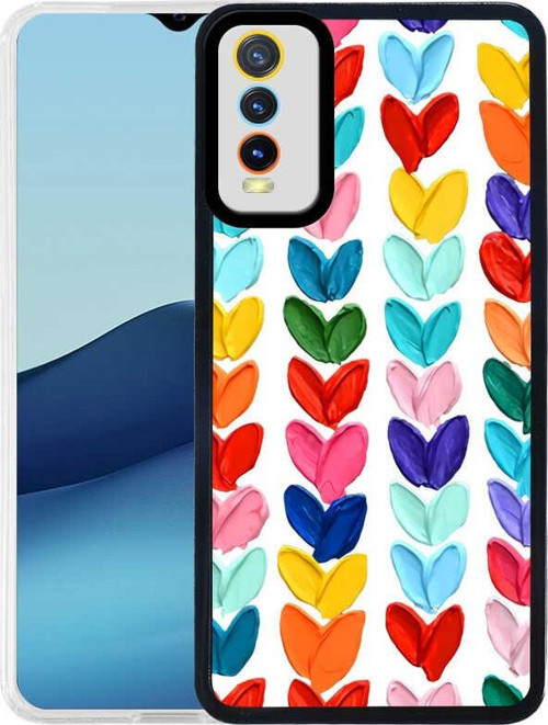 Vivo Y11S Kapak Kamera Korumalı Kalp Desenli Ultra İnce Silikon Kılıf
