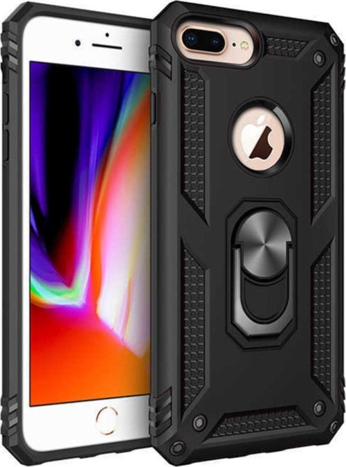 Apple iPhone 6 Plus Kapak Military Yüzüklü Stantlı Panzer Tank Kılıf - Siyah