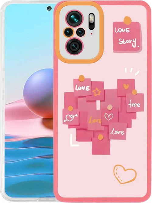 Xiaomi Redmi Note 10S Kapak Kamera Korumalı Love Story Desenli Ultra İnce Silikon Kılıf