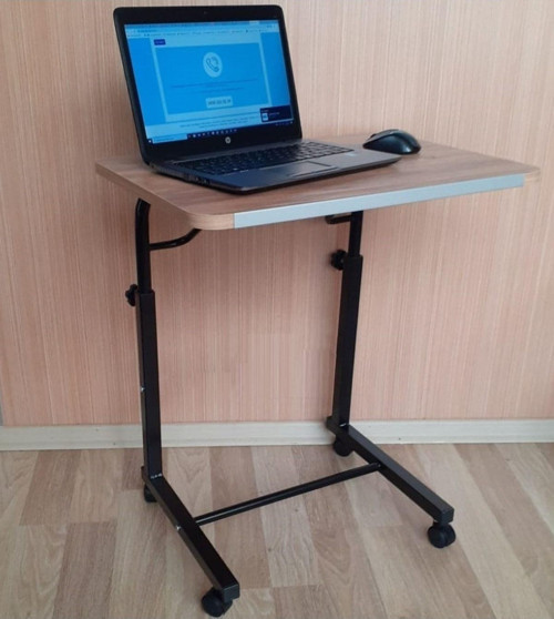 Tekerlekli Notebook Laptop Çalışma Sehpası Eğim Ve Yükseklik Ayarlı Akrobat Ders Yemek Çekyat Masası