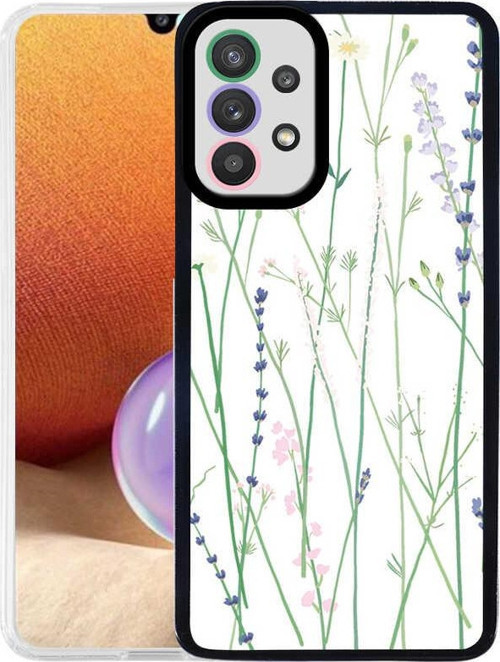 Samsung Galaxy A32 Kapak Kamera Korumalı Çiçek Desenli Ultra İnce Silikon Kılıf
