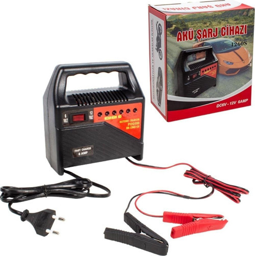 6 - 12 Volt 6 Amper Ledli Göstergeli Akü Şarj Cihazı