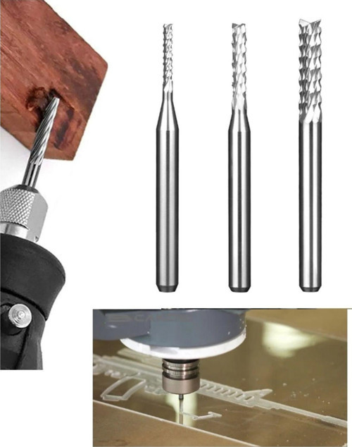 Carbide Bit End Mill Freze Cnc Tunsten Karbür Ucu Kesici Bıçak Ahşap Alüminyum İşleme 3Lü